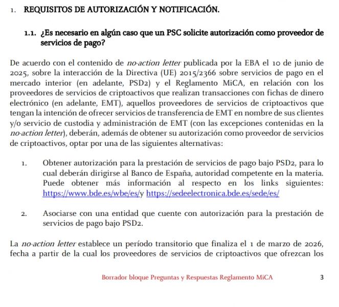 
			Регулятор Испании разъяснил правила перехода на MiCA для&nbsp;криптоплатформ		