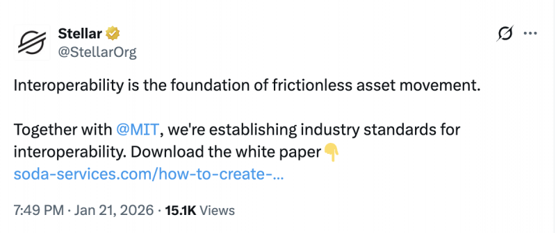 
			Stellar объединяется с Массачусетским технологическим институтом для повышения совместимости и беспрепятственного перемещения активов		